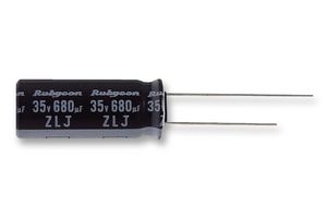 35ZLJ220M8X16 - Electrolytic Capacitor, Miniature, 220 uF, 35 V, +/- 20%, Radial Leaded, 10000 hours @ 105°C, Polar