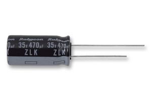 35ZLK220M8X16 - Electrolytic Capacitor, Miniature, 220 uF, 35 V, +/- 20%, Radial Leaded, 4000 hours @ 105°C, Polar