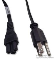 17036 - NEMA 5-15P Plug to IEC C5 Mains Lead, 2.5A, 1.8m, Black