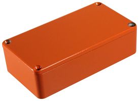 1590BOR - IP54 Orange Stomp Box Aluminium Instrument Enclosure - 112x60x31mm