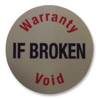 MP009748 - Tamperproof Labels, " Warranty Void If Broken", Round, 19mm - 45 Pack