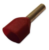 TWE1-8 - Wire Ferrule, Twin Entry, Twin Wire, 18 AWG, 1 mm², 8 mm, Red, 100 Pack