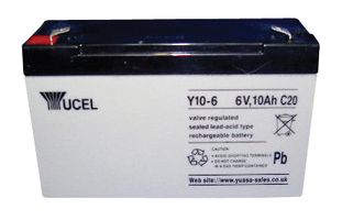 Y10-6 - Yucel 6V 10Ah Sealed Lead Acid Battery
