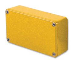 1590BYL - IP54 Yellow Stomp Box Aluminium Instrument Enclosure - 112x60x31mm