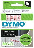 S0720550 - D1 Standard Label Tape - 12mm x 7m, Red on White