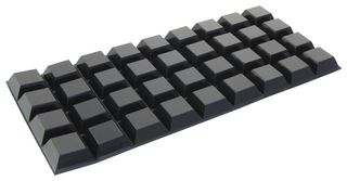 SJ-5023 BLACK - Square Stick on Adhesive Feet - Black, 7.6mm x 20.5mm x 20.5mm, 36 Pack