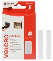 VEL-EC60210 - VELCRO® Brand White Stick On Hook & Loop Tape - White 20mm x 1m
