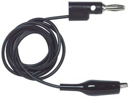 3220-36-0 - Test Lead, Crocodile Clip to 4mm Banana Plug, 60V, 5A, 914mm, Black