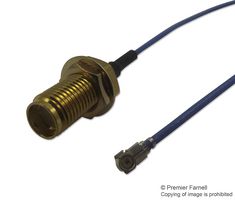 MC000815 - RF Cable Assembly, 90° U.FL Plug to SMA Bulkhead Jack, 50ohm, 100mm, Blue
