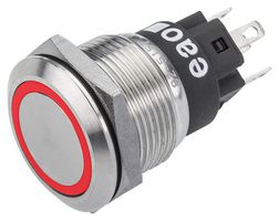 82-5151.1114 - Vandal Resistant Push Button Switch, SPDT, Momentary, 24V DC, Red, 19mm