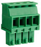 CTBP92VD/4S - 3.5mm Vertical Pluggable Rising Clamp Terminal Block, 4-Pole, 8A