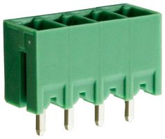 CTBP93VE/4 - 3.81mm Vertical Pluggable Rising Clamp Terminal Block Header, 4-Pole, 8A