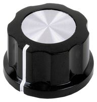 MC21054 - 20mm Knurled Instrument Knob, Round Shaft, Black