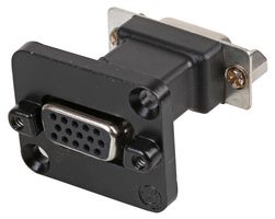 NADB15FF-B - 15 Pin Hi Density, D-Sub Socket to Socket Panel Mount Feedthrough Adaptor, Black Metal D-Shape Housing
