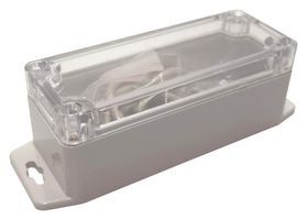 MC001112 - IP65 polycarbonate Enclosure with Flanges, 35x90x35mm, Clear Lid