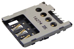 78646-3001 - Memory Card Connector, Micro SIM, Push-Pull, 6 Contacts, Copper Alloy, Gold Plated Contacts