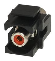 KRCARDBK - Black RCA Keystone Connector, Red Insert