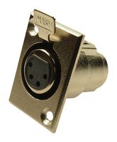 FC6120 - 4 Pole XLR Panel Mount Metal Socket with Lock Latch & Solder Bucket Termination