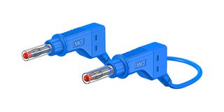 66.9407-100-23 - Stackable Banana Plug to Plug Test Lead, 4mm, 600V, 32A, 1m, Blue
