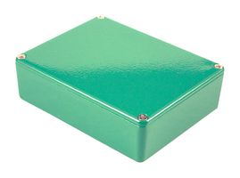 1590BBGR - IP54 Green Stomp Box Aluminium Instrument Enclosure - 119x94x34mm