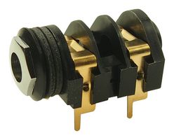 CL1308G - 6.35mm Mono Socket, Gold Plated, PCB Mount, Silver