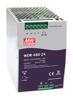 WDR-480-24 - AC/DC DIN Rail Power Supply, 24V, 20A, 480W