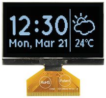 MCOT128064E1V-WM - OLED Graphic Display Module, 128x64, White on Black, I2C, Parallel, SPI