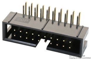 MC-254-20-00-RA-DIP - 2.54mm Pin Header, 2 Row, 20 Way, Right Angle