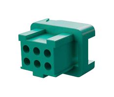 G125-2040696L0 - Connector Housing, Black / Green, G125, Socket, 6 Ways, 1.25mm