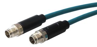 PXPTPU12FIM08XFI010PU - 8 Pole, M12 Plug to M12 Plug Lead, 1m