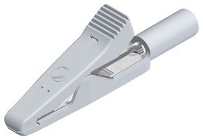 930317807 - Insulated Crocodile Clip, 2mm, 8A, White