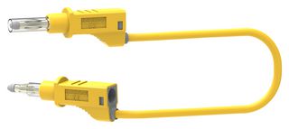 72-13944 - 4mm Stacking Retractable Sleeve Banana Plug to Plug Patchcord, Yellow