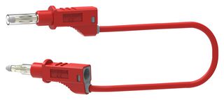 72-13948 - 4mm Stacking Retractable Sleeve Banana Plug to Plug Patchcord, Red