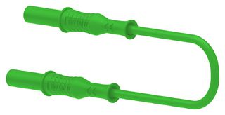 72-14022 - 4mm Straight Banana Plug to Plug Safety Patchcord, Green, 2.5mm2 Cable, 2m, 36A