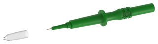 72-14308 - 0.75mm Sharp Tip Test Probe with 4mm Banana Jack & Cap, Green, 1A, 600V
