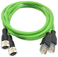 R151058 - D-Coded Adaptor Leads, RJ45 to M12, 1m (Pack of 2)