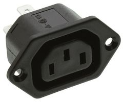 PX0675/63 - IEC C13 Outlet, Flange Fix, Black