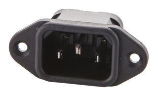 PX0580/63 - IEC C14 Inlet, Black 6.35mm Tabs