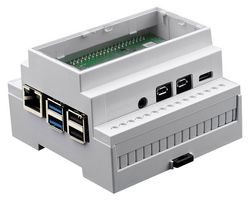 MP001138 - DIN Rail Mount Enclosure for Raspberry Pi 4, Clear Lid