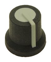 MP170825CR - Black 16.2mm Instrument Control knob, 6mm Splined Shaft, Grey Indicator