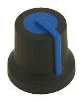 MP170827BR - 16.2mm Instrument Knob, 6mm D Shaft, Black / Blue