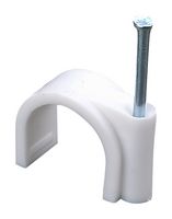 PELB0174 - Round Cable Clips, 7mm, White, Pack of 100