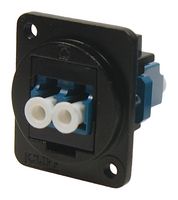 CP30213M3B - Single Mode LC Duplex to Single Mode LC Duplex Feedthrough Connector, Metal, Black, Plain Holes