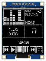 MDOB128128CV-WS - OLED Graphic Display Module, 128 x 128, White on Black, SPI, Passive Matrix
