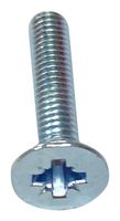 MP006521 - M3 x 10mm Carbon Steel ZP Countersunk Head Pozidriv Machine Screws, 100 Pack