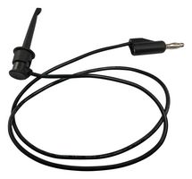 MP770810 - Hook Clip to 4mm Stackable Banana Plug Test Leads, 600mm, Black