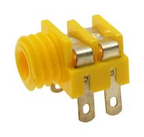 CL1382Y - 3.5mm Mono Jack Socket, Panel Mount, Solder Tags, Yellow