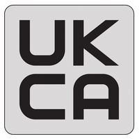 MP008142 - UKCA Conformity Labels, 22mm Dia., Black on Clear, 100 Labels