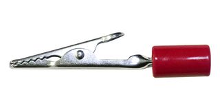 BU-60HPR-2 - Steel Crocodile Clip with Acetate Handle, 10A, Red