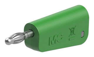 64.1044-25 - 4mm Plug, Green/Grey, 32A, Screw, Nickel